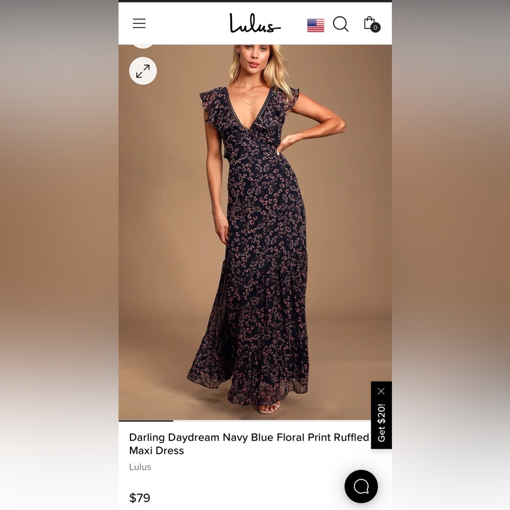 Lulus Darling Daydream Navy Blue Dress